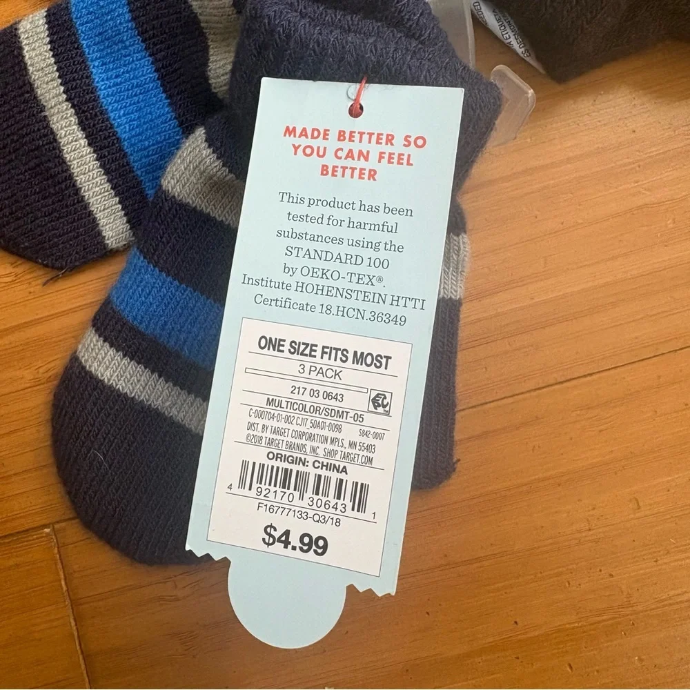 Kids Cozy Knit Gloves Set - Blue and Gray